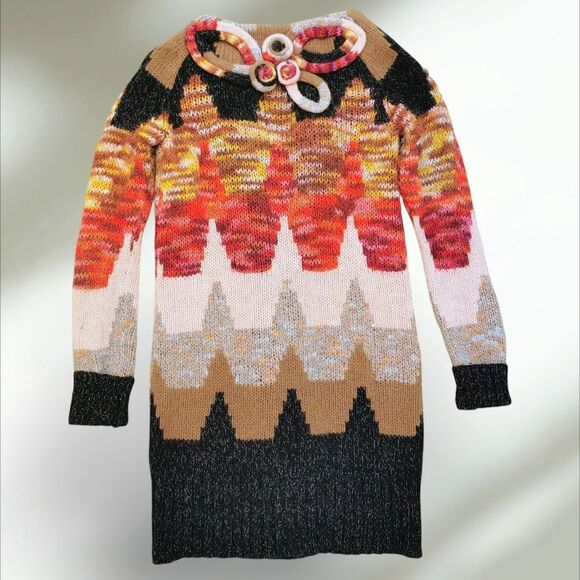 Anthropologie Sleeping On Snow Wool Blend Long Funky Cardigan Sweater Womens XS - Picture 2 of 9